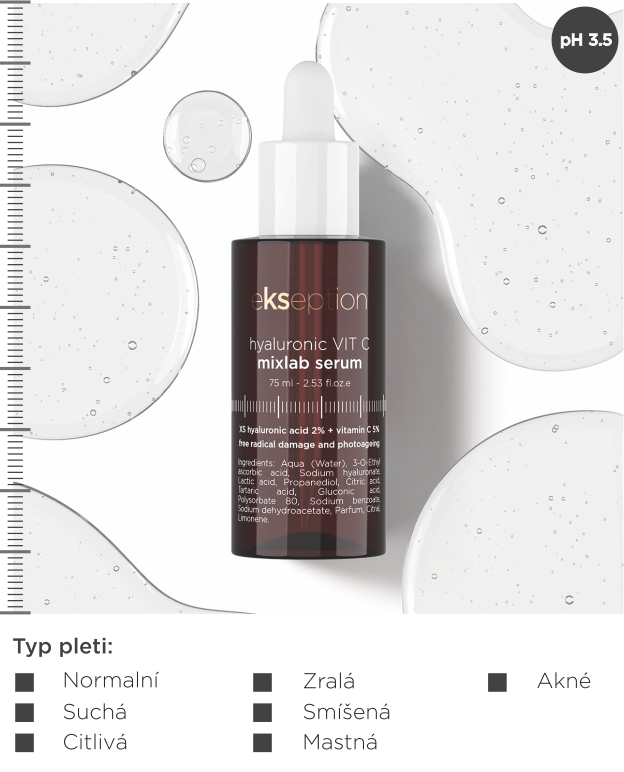 Antioxidační a hydratační sérum - EKSEPTION Hyaluronic vit. C 75 ml