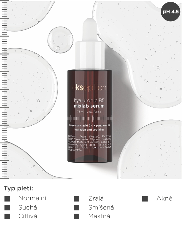 Hyaluronové sérum proti zarudnutí - EKSEPTION Hyaluronic B5  75 ml