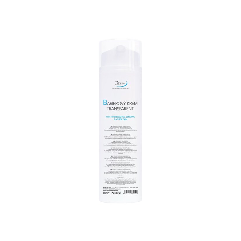 Bariérový krém - 2DERM Transparent 200 ml