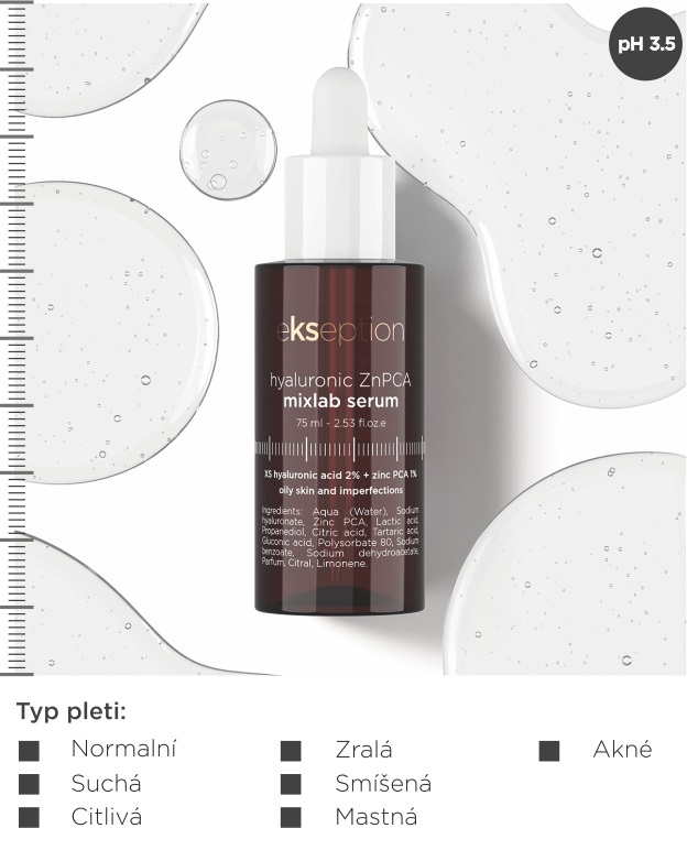 Hyaluronové sérum proti akné - EKSEPTION Hyaluronic ZnPCA 75 ml