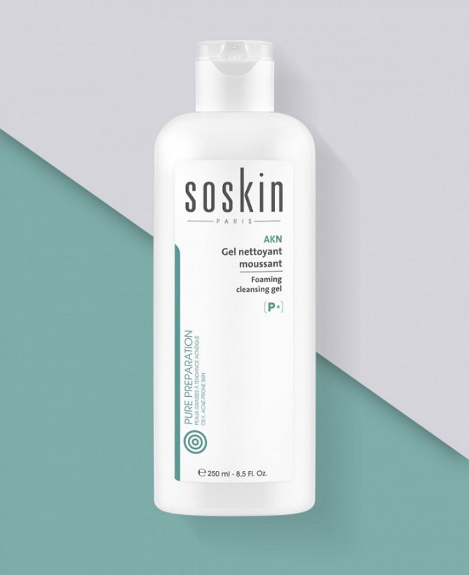 Čistící gel pro pleť s akné - SOSKIN-PARIS Foaming Cleansing Gel 250 ml