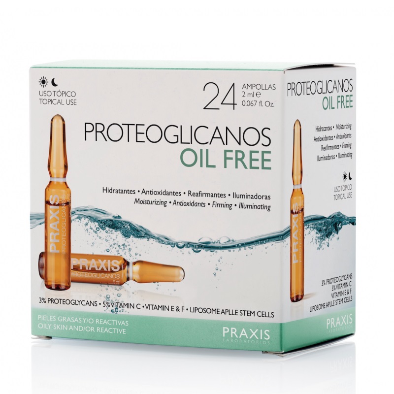 Ampule bez oleje pro hydrataci - PRAXIS Oil Free 24 x 2 ml