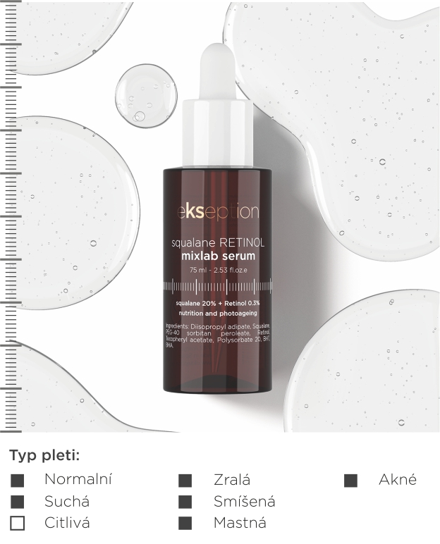 Sérum proti vráskám s Retinolem - EKSEPTION Squalane Retinol 75 ml