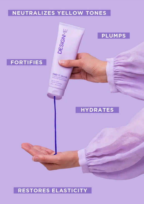 Šampon pro blond a šedé vlasy - DESIGN.ME Fab.Me Blonde Purple Shampoo 250 ml